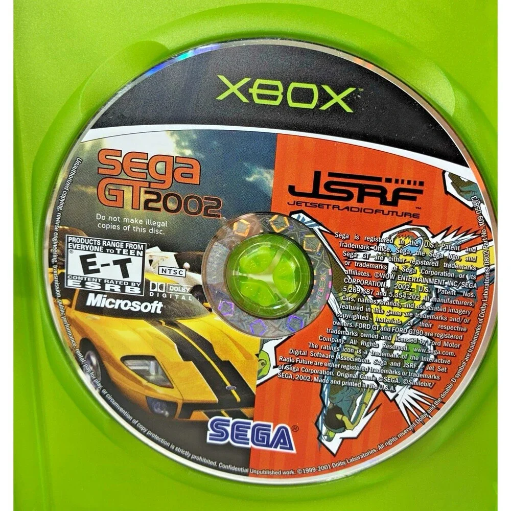 Sega GT 2002/Jet Set Radio Future JSRF Combo Microsoft Xbox Tested